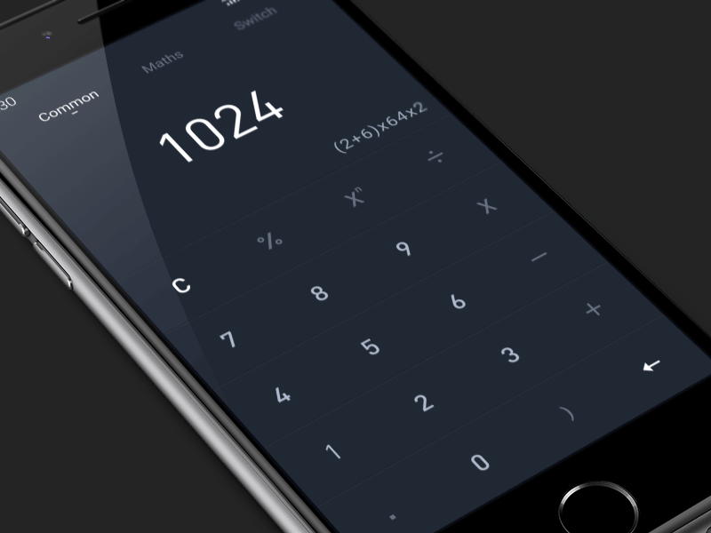 Numerical Redesign Gif ae animation app black calculator clean dark design ios iphone mockup pure