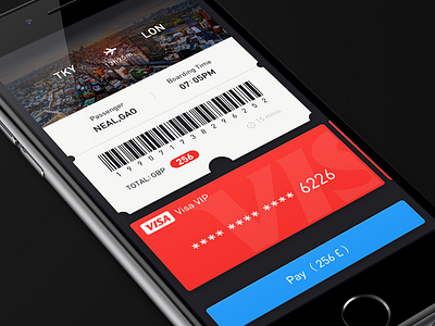 Daily UI #002 Credit Card Checkout card checkout clean color credit daily dailyui flat plane ticket tokyo ui