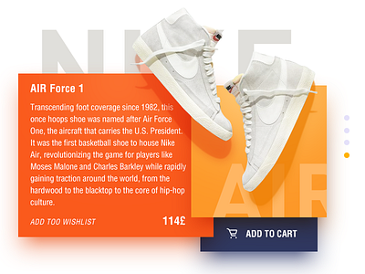 Daily UI #012 E-Commerce Shop air buy daily e commerce flat force nike orang red shadow shop ui