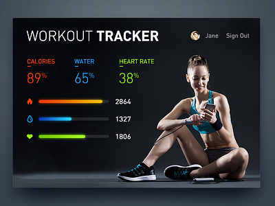 Daily UI #041 Workout Tracker bodybuilding cool daily dailyui day exercise fitness prelaunch sport tracker workout