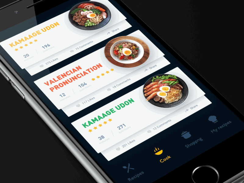 Japanese cooking ae app button card food icon interface menu style udon ui vegetables