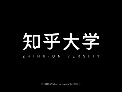 Zhihu University Logotype brand flat font grid icon logo package shape simple style typography zhihu