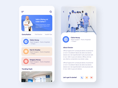 Healthy Tips and Finding a Doctor app clean doctor doctor app finding healthy iphone mobile app simple tips ui ui kits ux web