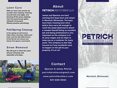 Brochure branding brochure design lawn care mockup print snow removal tri fold brochure