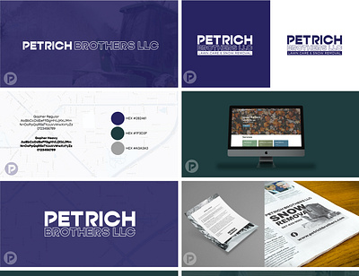 Petrich Brothers branding branding design lawn care logo design snow removal