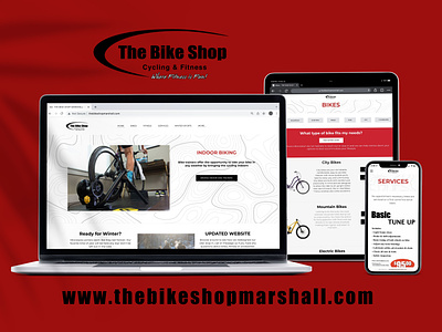 The Bike Shop Website bicycle website bicycles bike website cycling digital mockup fitness graphic design local website mobile mockup small business small business website ui ux website website design website mockup weebly