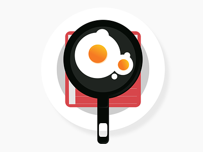 fried egg design flat illustration vector