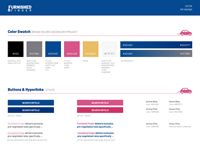 Furnished Finder UI Brand Kit brand design brand identity branding color palette kit design typography ui ui style guide ux web web design