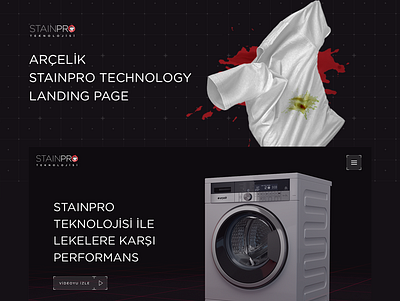 Arçelik Stainpro Landing Page front end development ui design ux design