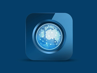 Mobile app icon app blue glossy gradients icon