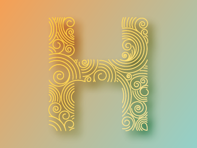 H h lettering quilling type typography