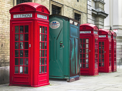 On The Job box england green london outdoors phone phone box phonebox phonecall red telephone telephone box toilet