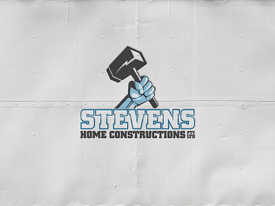 Stevens Home Constructions branding blue brand brand design brand identity brand identity design branding construction logo logo design logo mockup mockup steel texture