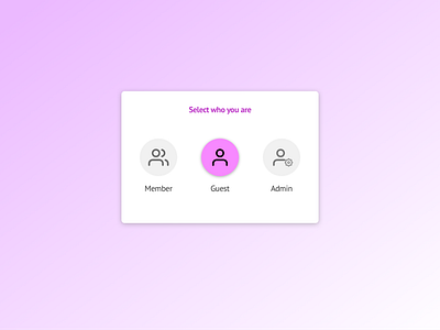 Daily UI practice - 064 Select user type dailyui dailyui064 design practice ui user interface