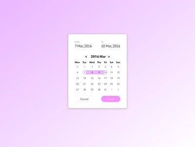 Daily UI practice - 080 Date picker dailyui dailyui080 design practice ui user interface