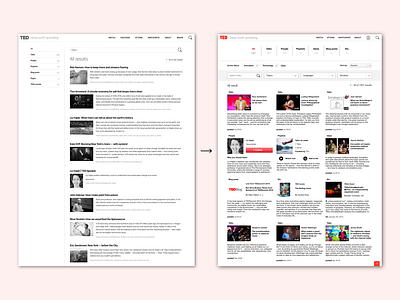 TED result page redesign