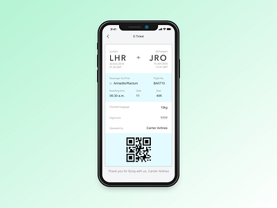 Daily UI practice - 024 Boarding pass