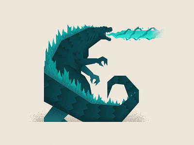 Godzilla character design flat godzilla graphicdesign illustration minimal vector