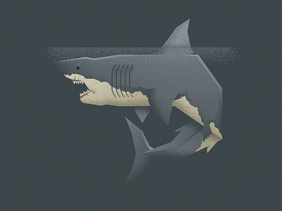 Jaws at Night character design flat illustration illustrator illustrator cc jaws minimal shark vector