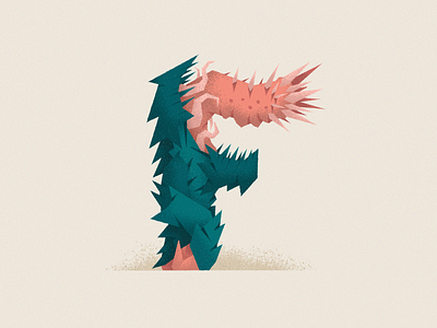 Monstography - F 36daysoftype character illustration illustrator cc minimal monster type typeface typography vector