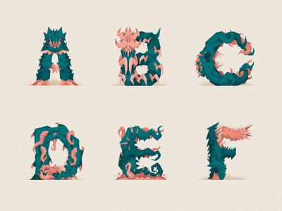 Monstography - Part I 36daysoftype character font font design illustration illustrator cc monsters texture type typeface typography vector
