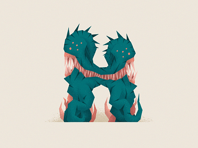 Monstography - H 36daysoftype character font illustration minimal monster type typeface typography vector