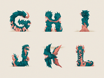 Monstography - Part II 36daysoftype character collection font illustration minimal monsters type type design typeface typography