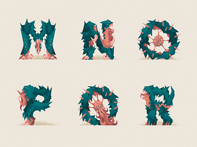 Monstography - Part III character design font illustration lovecraft minimal monster monsters type typeface typography vector
