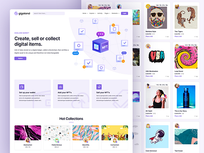 Gigaland NFT Marketplace & Cryptocurrency Website Design cryptocurrency website modern website nft website technology website wallet web design