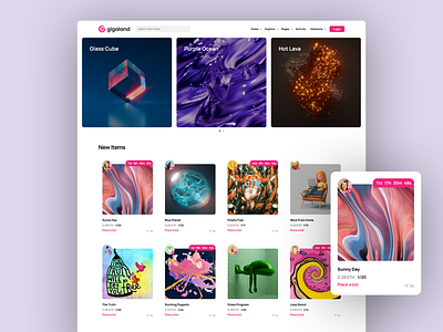 Gigaland NFT Marketplace & Cryptocurrency Website Design wallet