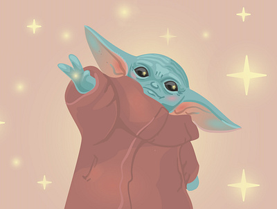 Baby Yoda illustration ✨ adobeillustrator babyyoda grogu illustration vector