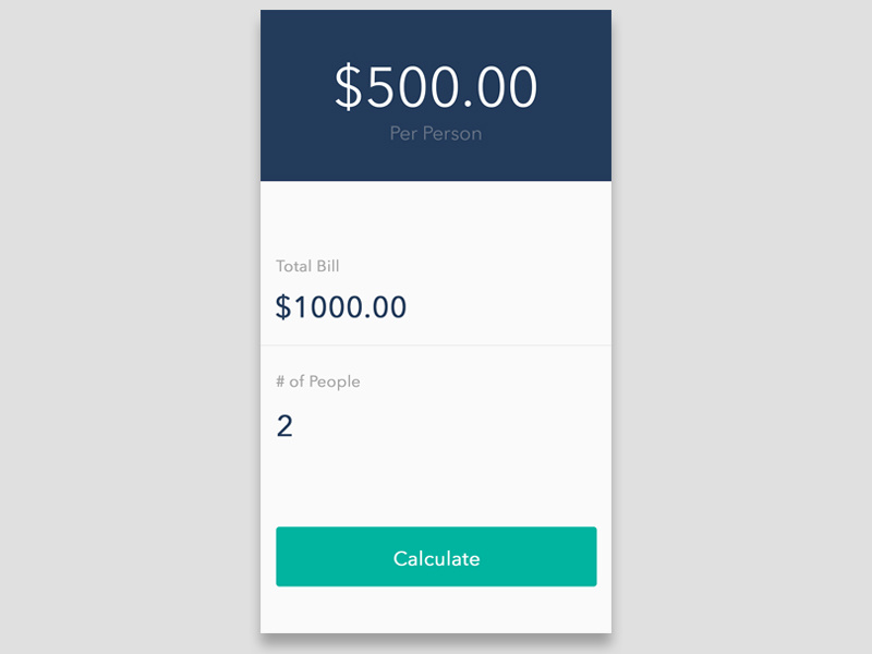 Daily Ui 04 split bill ui dailyui calculator 004