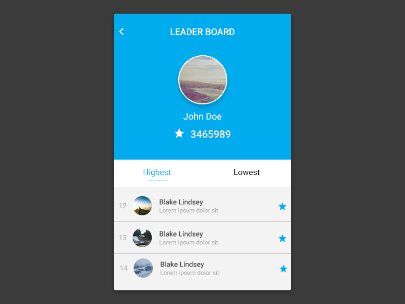 Daily Ui 019 leaderboard ui interface design daily 019