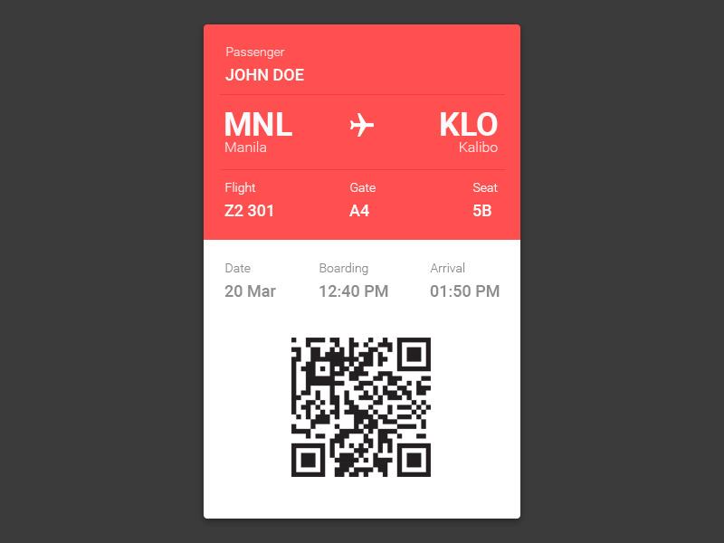 Daily Ui 024 pass boarding interface design ui daily 024