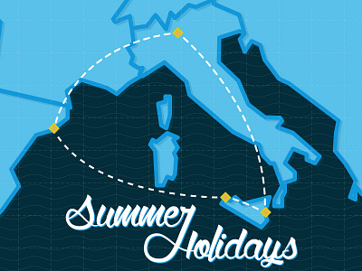 Summer Hoidays holidays map summer trip