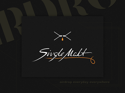 Single Malt Airdrop branding business card business concept contrast handwriten logo typography vector