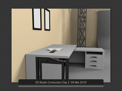 3D Film Studio Project - Day 2 3d film studio project blender 3d desk rendering