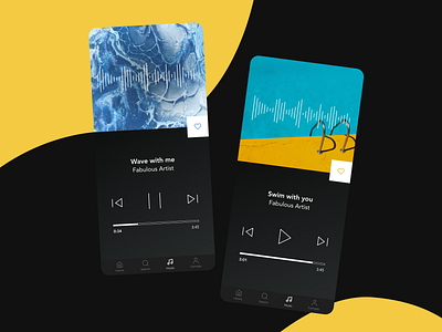 Daily UI #9 app daily 100 challenge daily ui 009 dailyui dailyuichallenge design figma flat graphicdesign mobile mobile app design mobile ui music player ui uidesign ux web webdesigner yellow