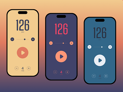 Metronome Application Flat Retro Design application clean design flat metronome mobile retro ui