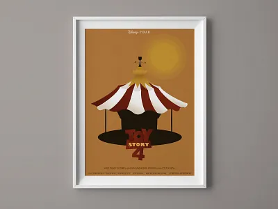 Toy Story 4 poster carrousel disney forky illustration mockup pixar poster toystory