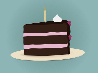 Piece of cake birthday cake chocolate illustration