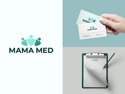 MAMA MED brand brand identity branding business card clipboard design graphic design healthcare logo medical center vector