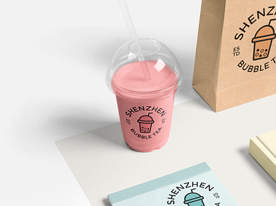 Shenzhen Bubble Tea adobe illustrator adobe photoshop beverage beverage packaging brand brand identity branding bubble tea design graphic design identity identity branding identity design logo logocore mock up packaging vector