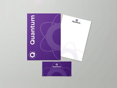 Quantum Stationary adobe illustrator adobe photoshop brand brand design brand identity branding design envelope design folder design frameworks graphic design logo logocore php quantum stationary design vector