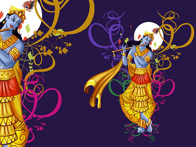 T Shirt Design Krishna design divine flute illustration india indian god kirshna music t shirt