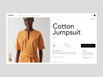 Cotton Jumpsuit Page buy buying cart composition design e commerce goods graphic grey grid online online store page shop store swiss typogaphy ui ux yellow