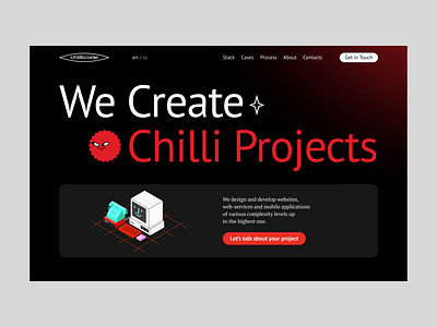CHILLICODE – Desktop for The Agency after effects animation black composition dark design desktop graphic grid grotesk interection laptop microinteraction motion red swiss typogaphy ui ux web