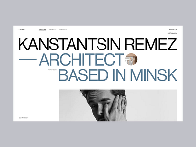 Kanstantsin Remez | Website For An Architect after effects architect art black buildings composition design graphic grey grid infographic interior microinteraction motion sketch slider swiss typogaphy ui ux