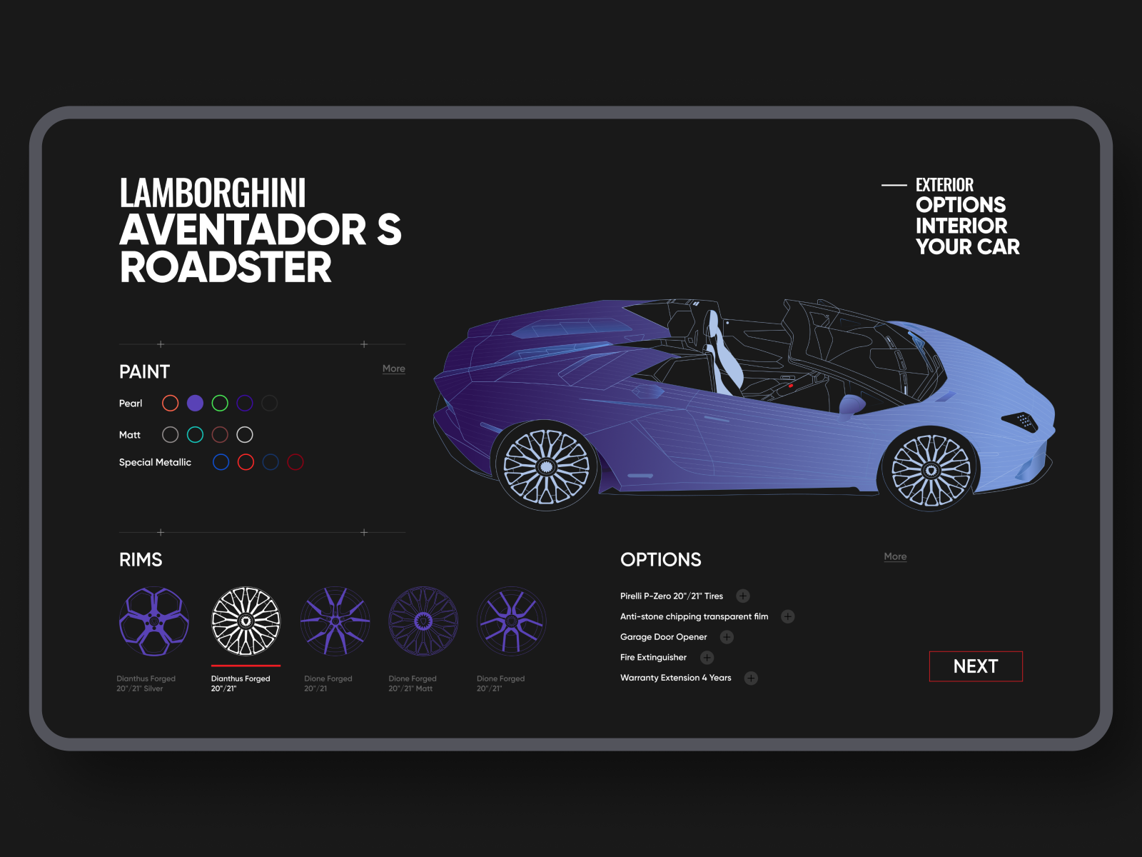 Lamborghini Car Configurator by Ana Tarasenko on Dribbble