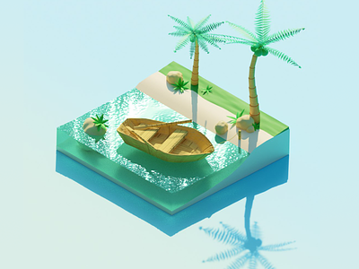 Tropical 3D Island 3d blender graphic design illustrations motion graphics